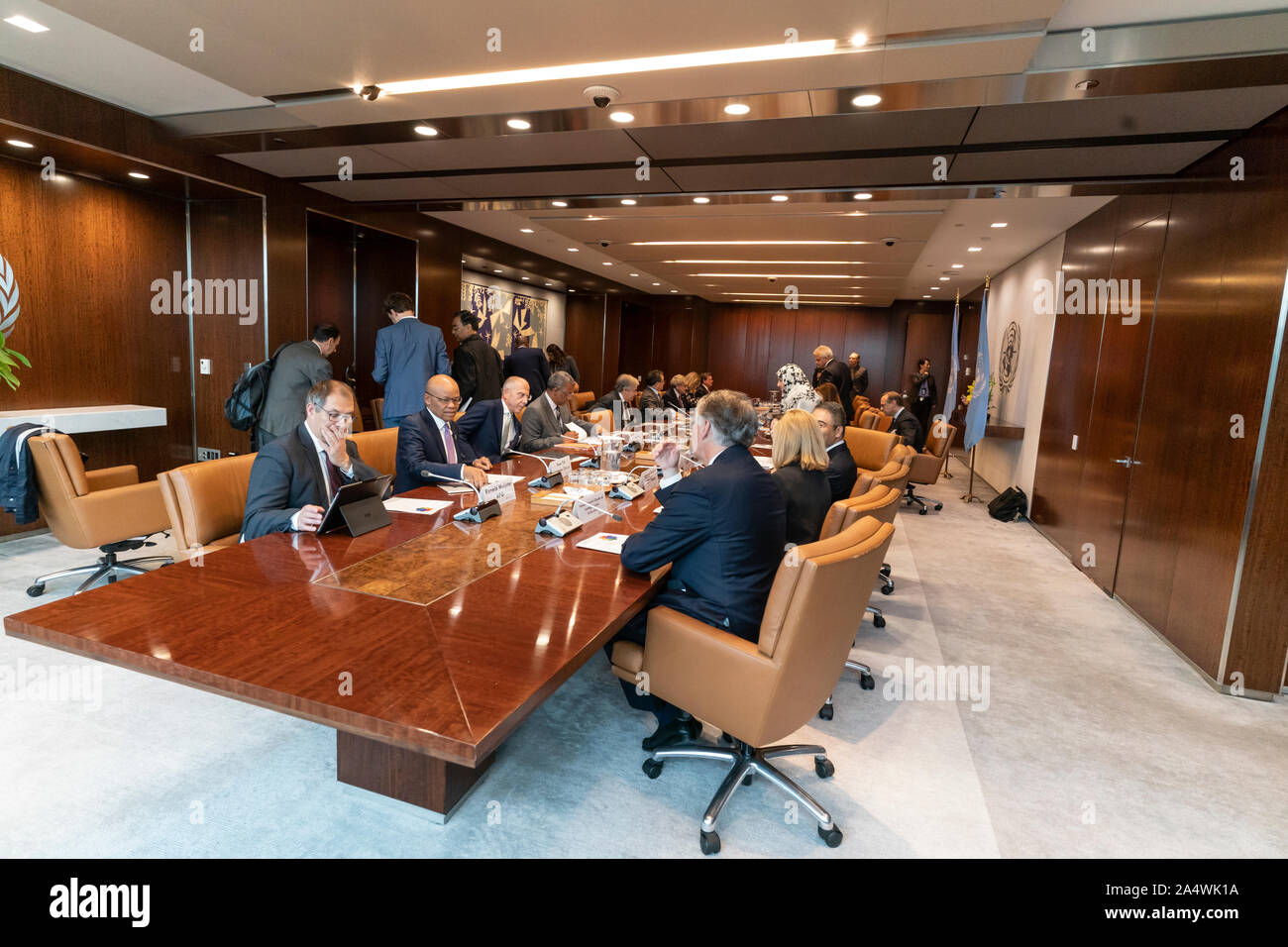 New York, NY - October 16, 2019: UN Secretary-General Antonio Guterres hosts Inaugural Meeting of the Global Investors for Sustainable Development Alliance at UN Headquarters Stock Photo