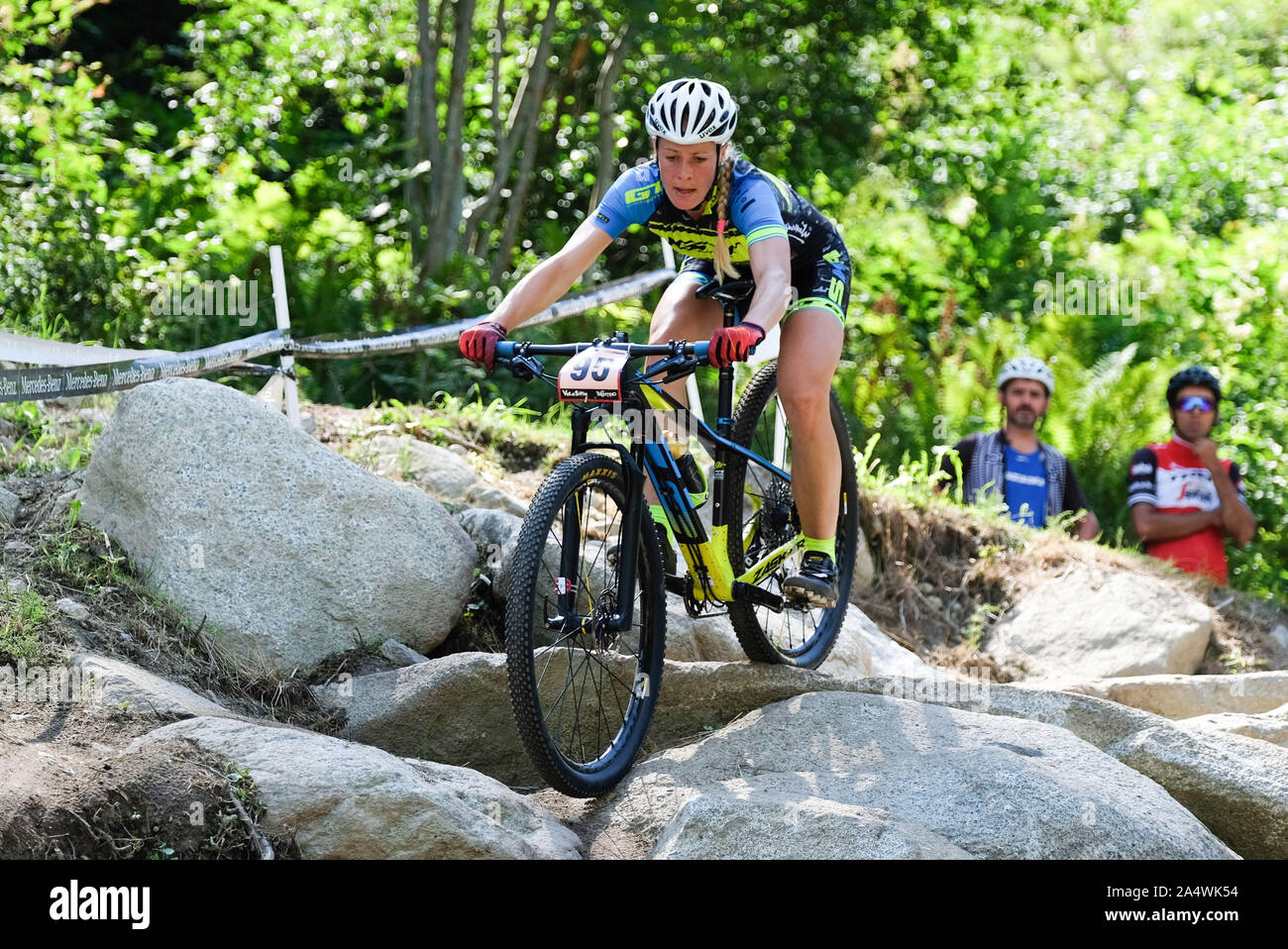 LUCIE VESELA  during Cross-Country World Cup - Val di Sole UCI MTB - Women, Val di Sole, Italy, 04 Aug 2019, Cycling MTB - Mountain Bike Stock Photo