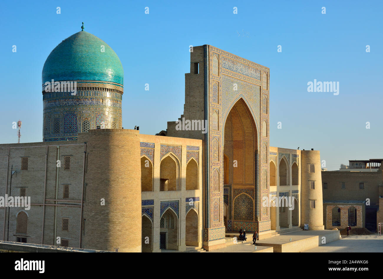 Mir-i-Arab Madrassah. Bukhara, a UNESCO World Heritage Site. Uzbekistan Stock Photo