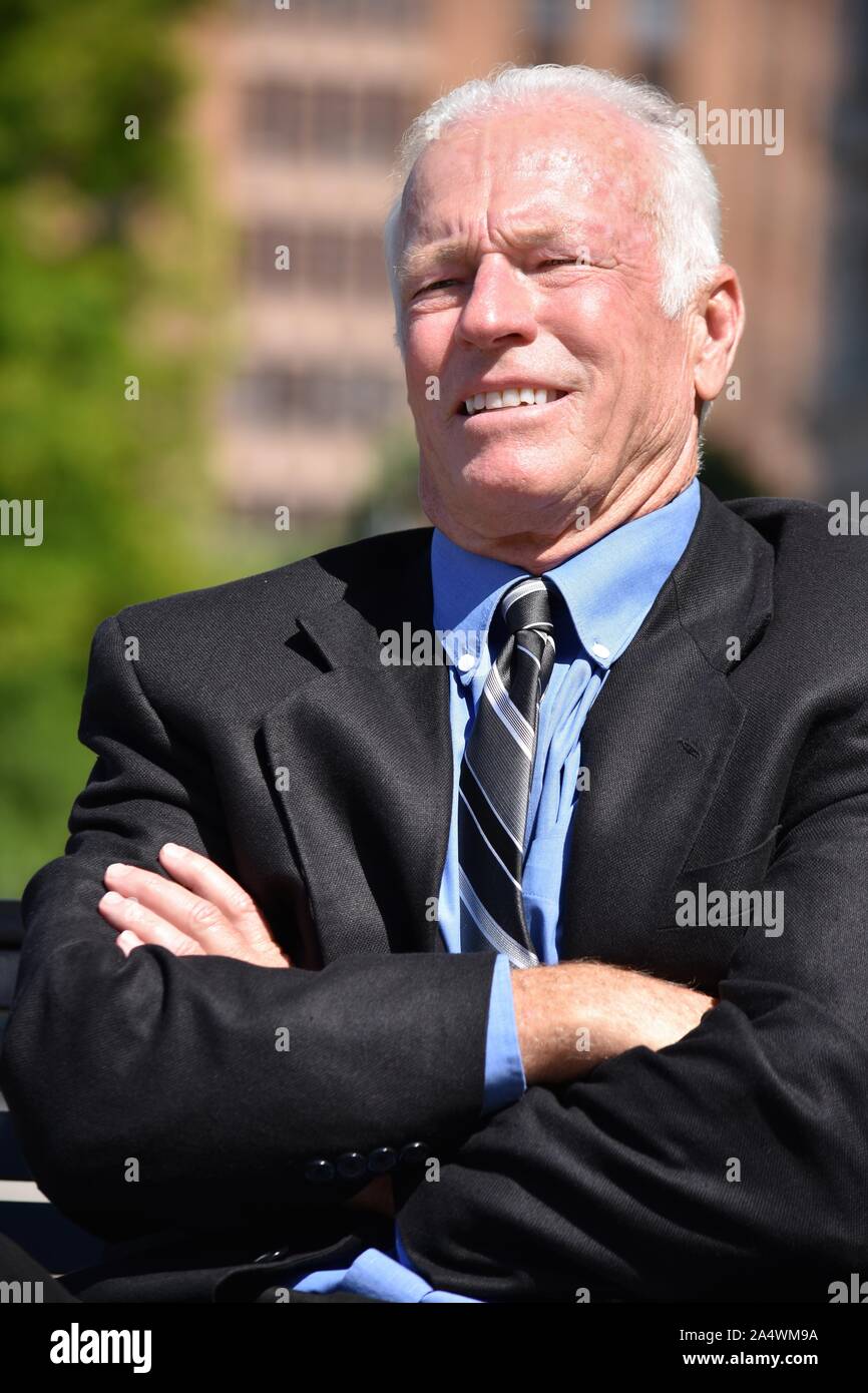 Confident Business Man Wearing Suit And Tie Stock Photo - Alamy