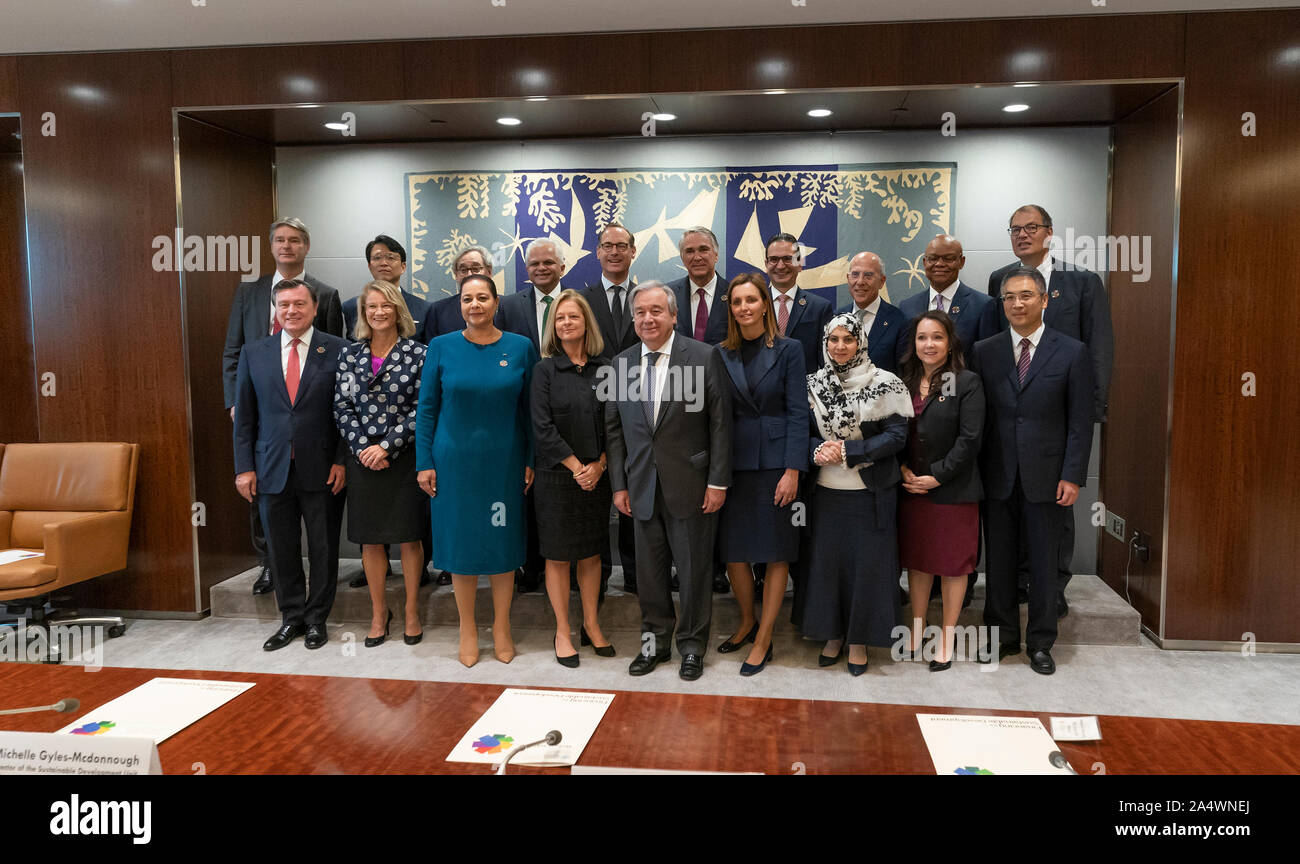 New York, United States. 16th Oct, 2019. UN Secretary-General Antonio Guterres hosts Inaugural Meeting of the Global Investors for Sustainable Development Alliance at UN Headquarters (Photo by Lev Radin/Pacific Press) Credit: Pacific Press Agency/Alamy Live News Stock Photo