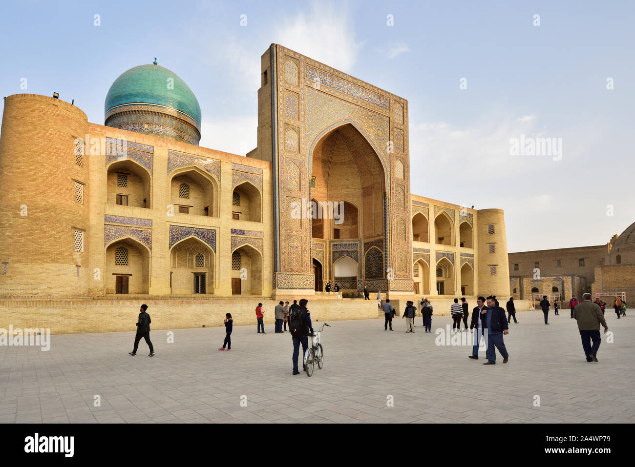 Mir-i-Arab Madrassah. Bukhara, a UNESCO World Heritage Site. Uzbekistan Stock Photo