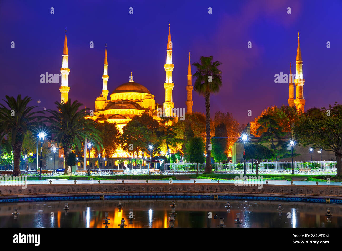 Blue Mosque in the Sultan Ahmet Square in Istanbul, Turkey Stock Photo ...