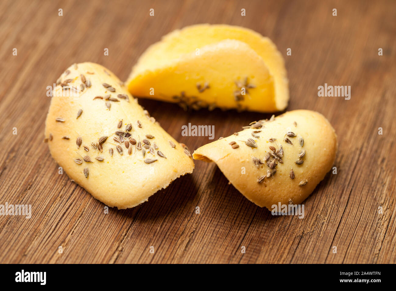 Christmas cookies: anise cookies on wooden board Stock Photo
