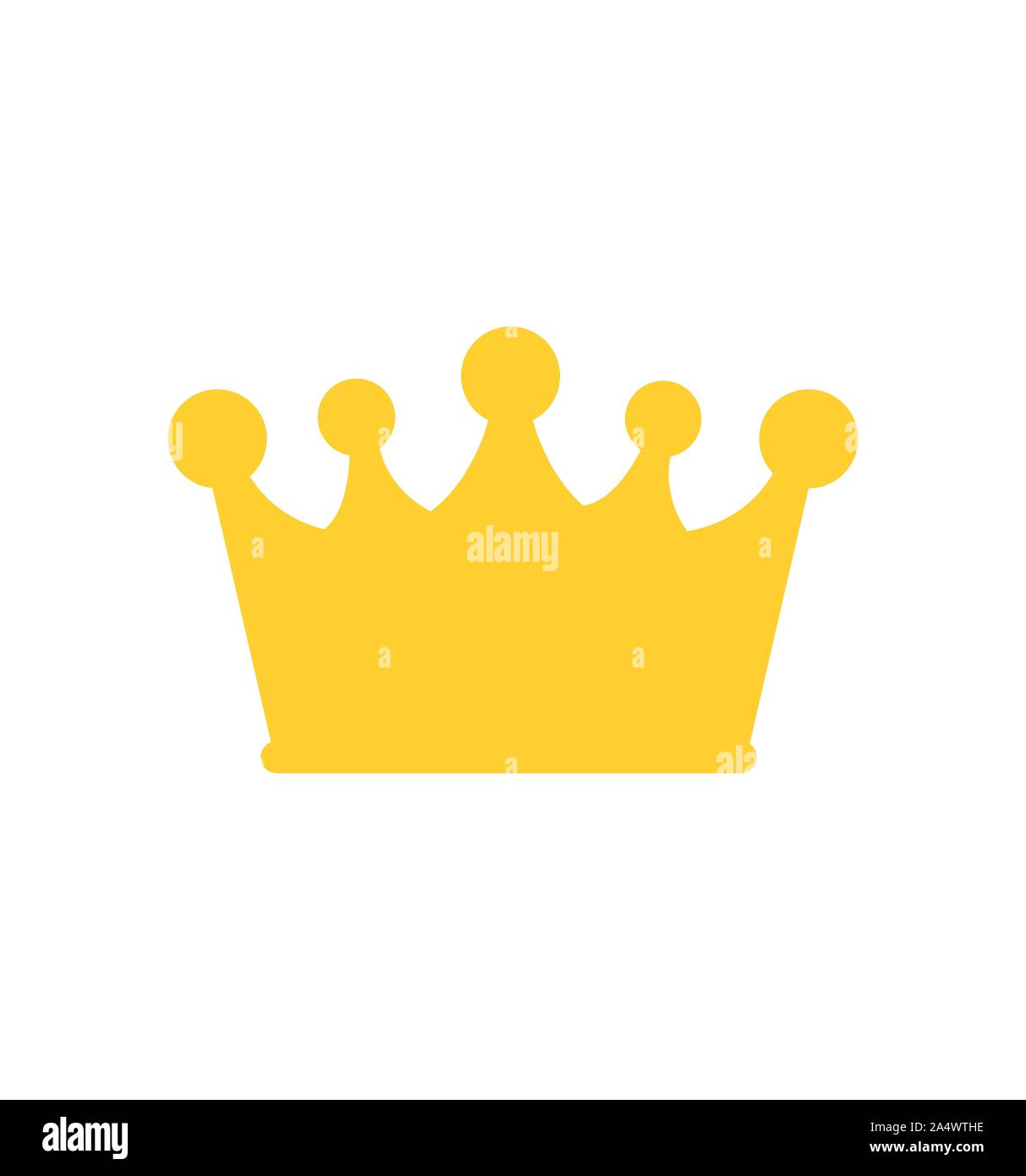 Crown icon vector isolated on white flat Stock Vector