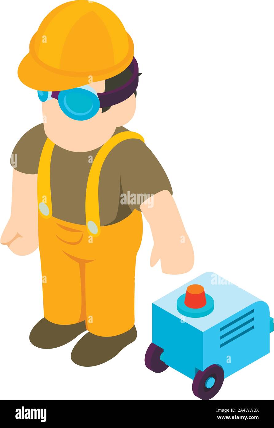 Worker tool icon, isometric style Stock Vector