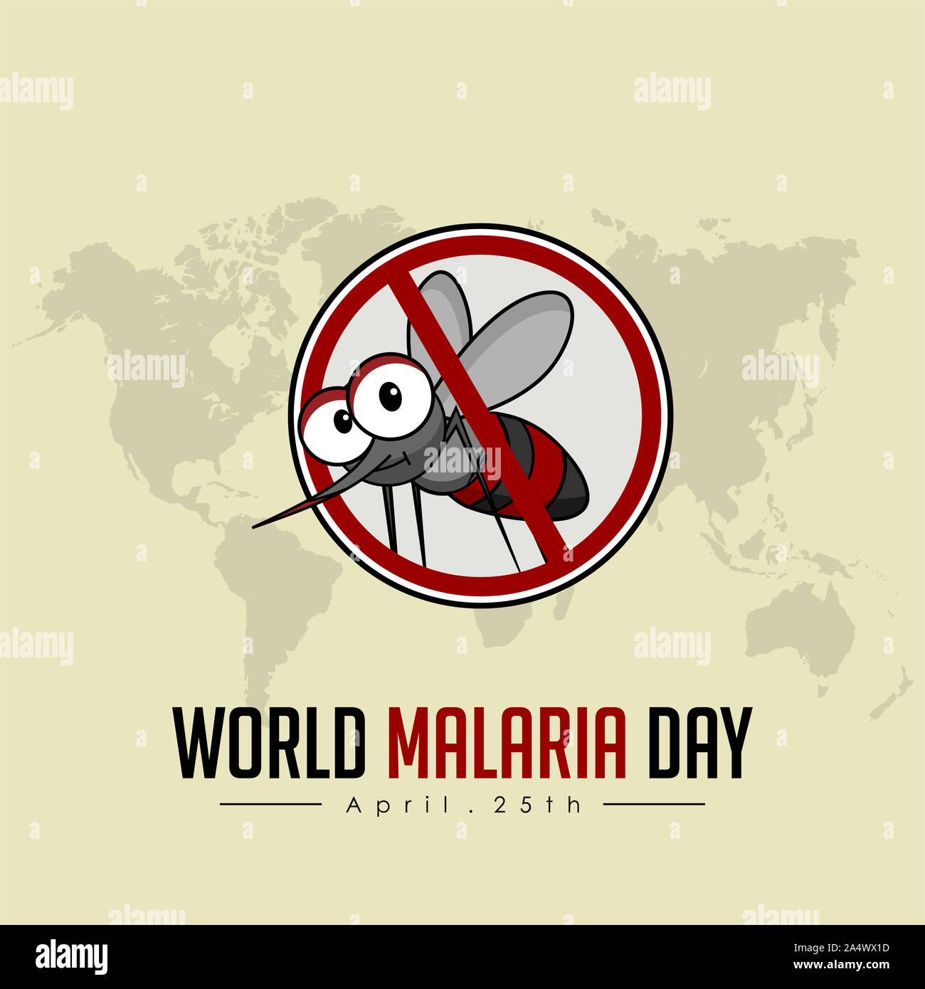 World Malaria Day with stop mosquito vector cartoon design Stock Photo - Alamy World Malaria Day with stop mosquito vector cartoon design Stock Photo - Alamy