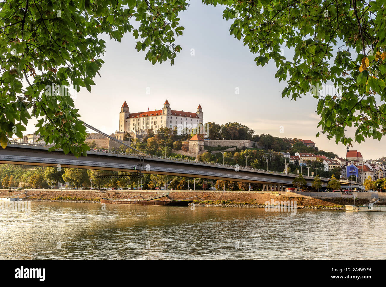 View of Bratislava castle in Bratislava capital of Slovakia. Stock Photo