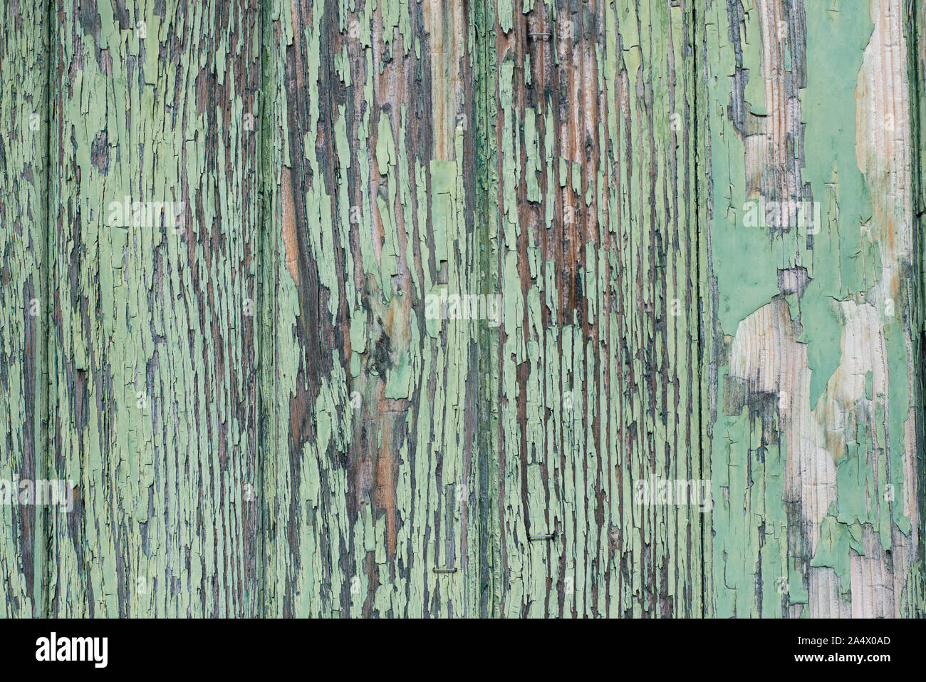 Distressed green painted surface, Gruyère, Switzerland Stock Photo