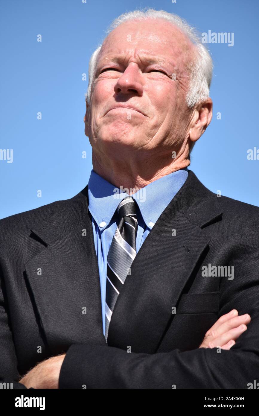 Confident Business Man Wearing Suit And Tie Isolated Stock Photo - Alamy