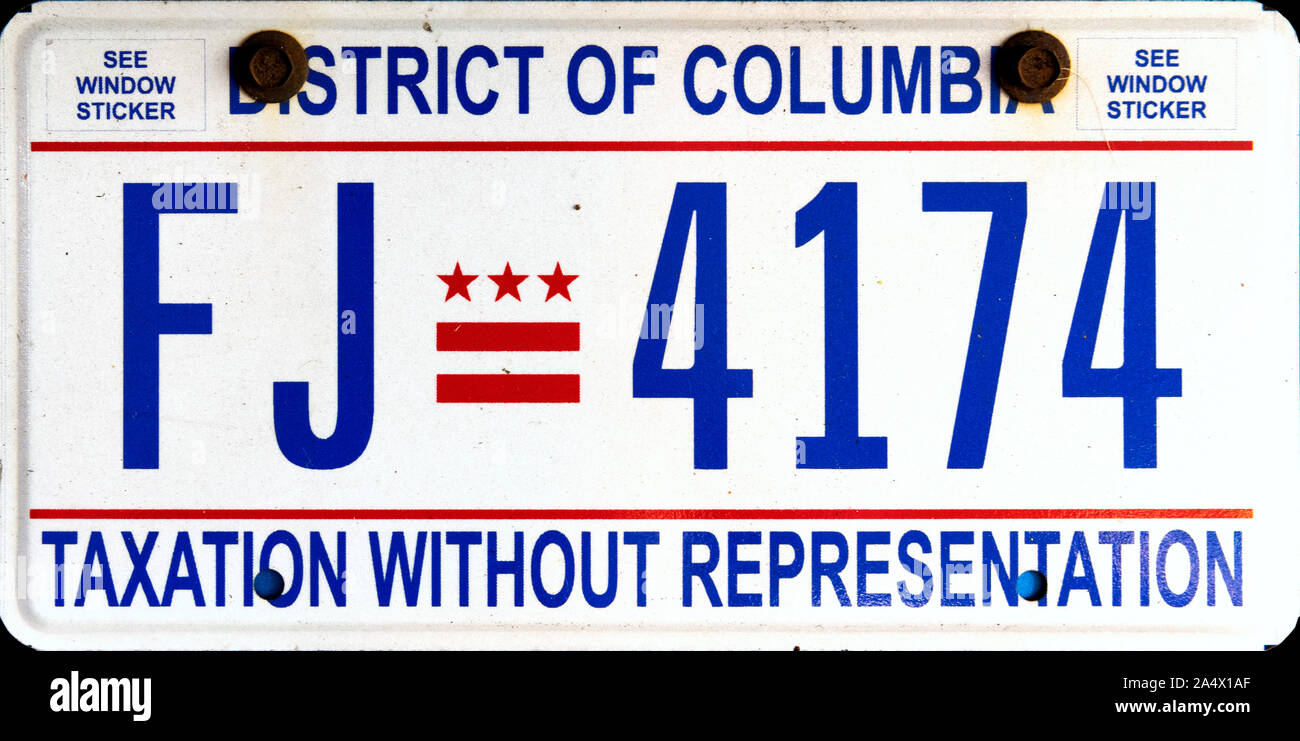 District of Columbia License Plate, USA Stock Photo