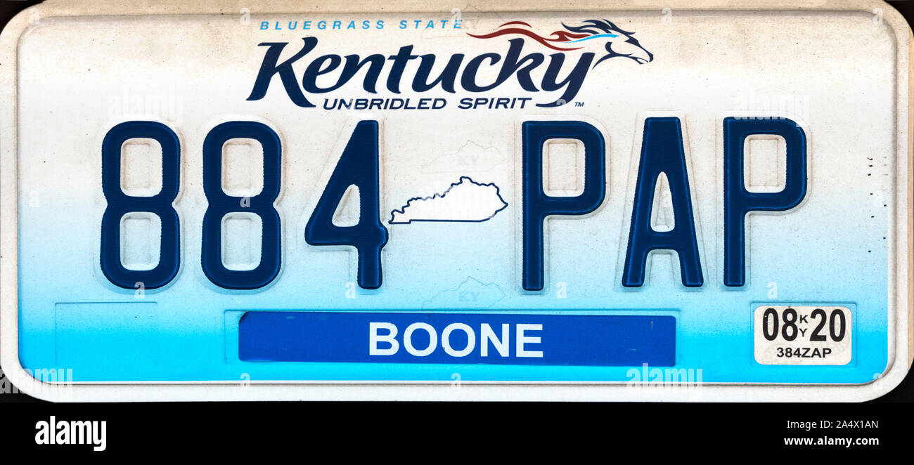 Kentucky License Plate, USA Stock Photo