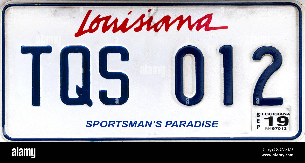 Louisiana License Plate, USA Stock Photo