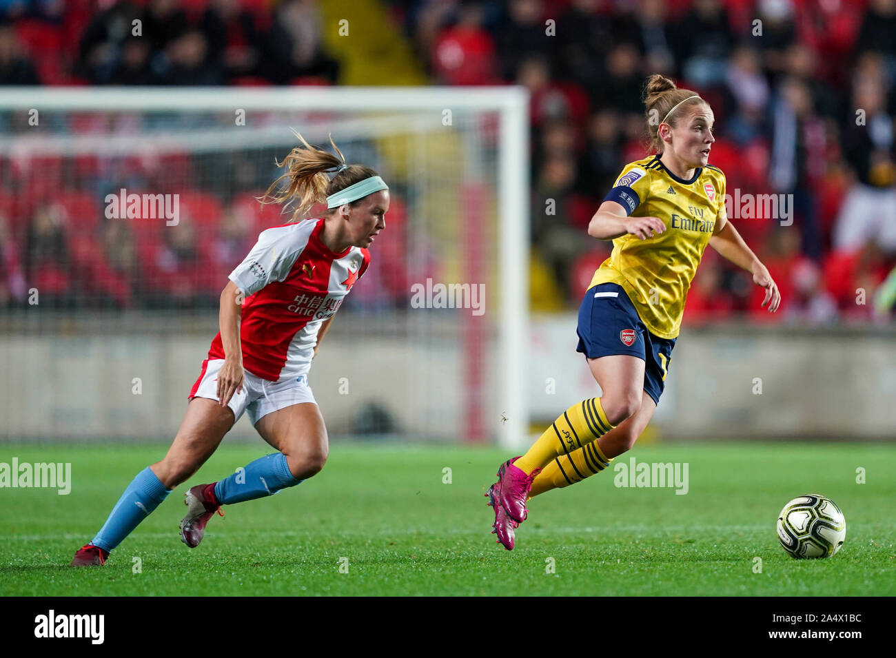 Franny Cerna (11 Slavia Prague) and Klara Duchackova (19 Sparta Prague)  during the I. liga Zeny match between Sparta Prague and Slavia Prague at  Letna Stadium, Czech Republic. (Sven Beyrich/SPP) Credit: SPP