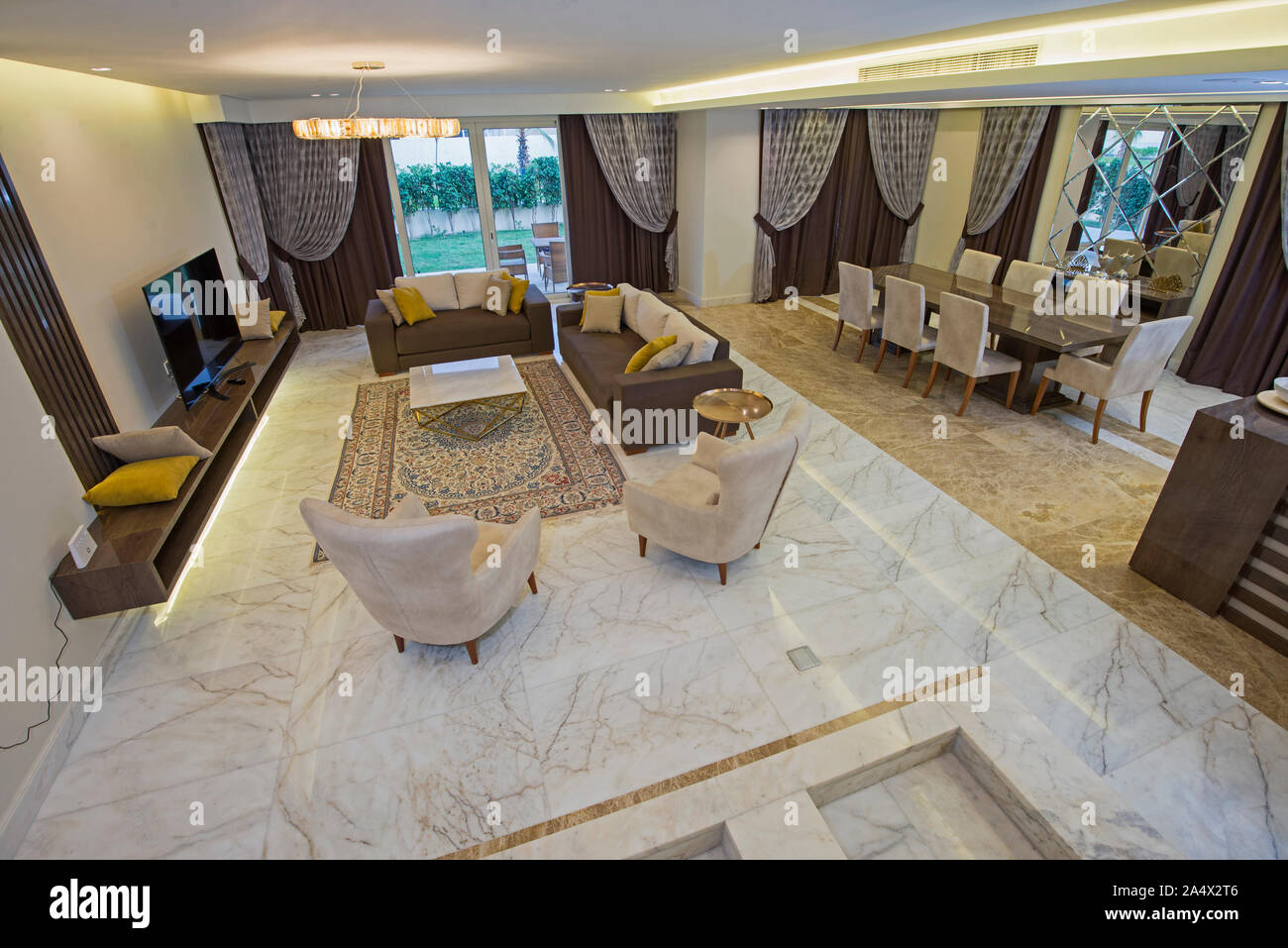 Image showcasing Living room lounge area in luxury apartment show home showing interior ...