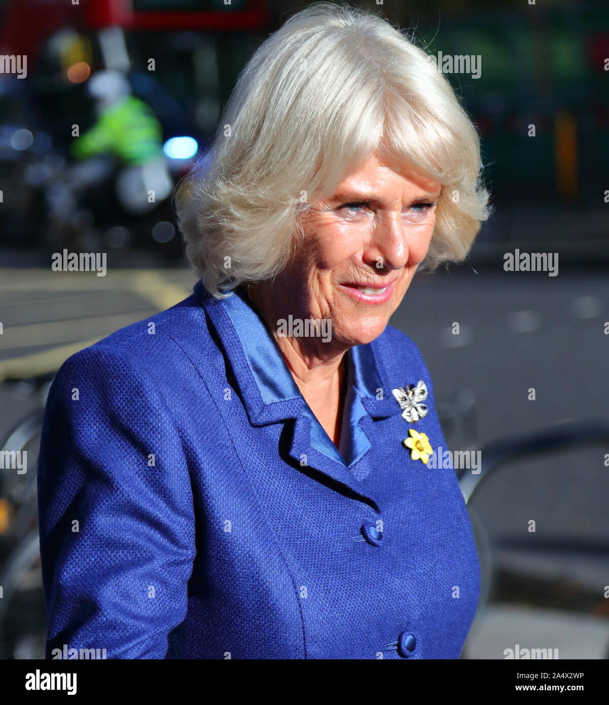 London, UK, 16th Oct 2019, The Duchess of Cornwall leaves the Poetry Together Charity event. Credit: Uwe Deffner / Alamy Live News Stock Photo