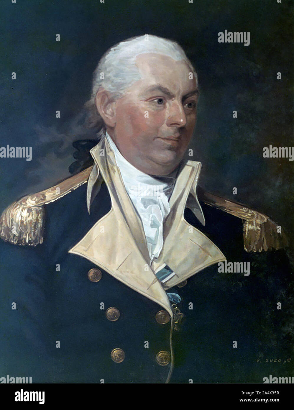 JOHN BARRY (1745-1803) American naval officer in the Continental Navy. The 1801 portrait by Gilbert Stuart. Stock Photo