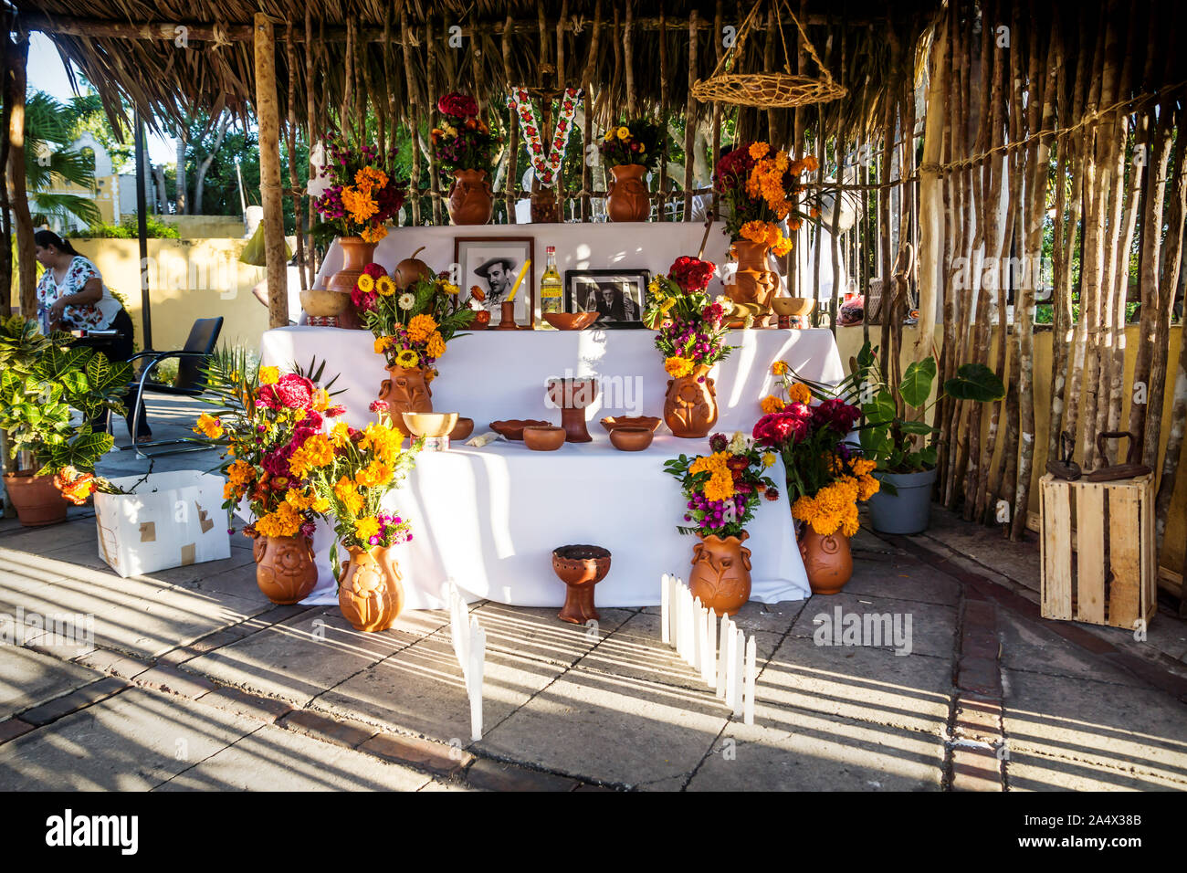 Merida, Mexico - 31 October 2018: Traditional altar for day of the dead ...