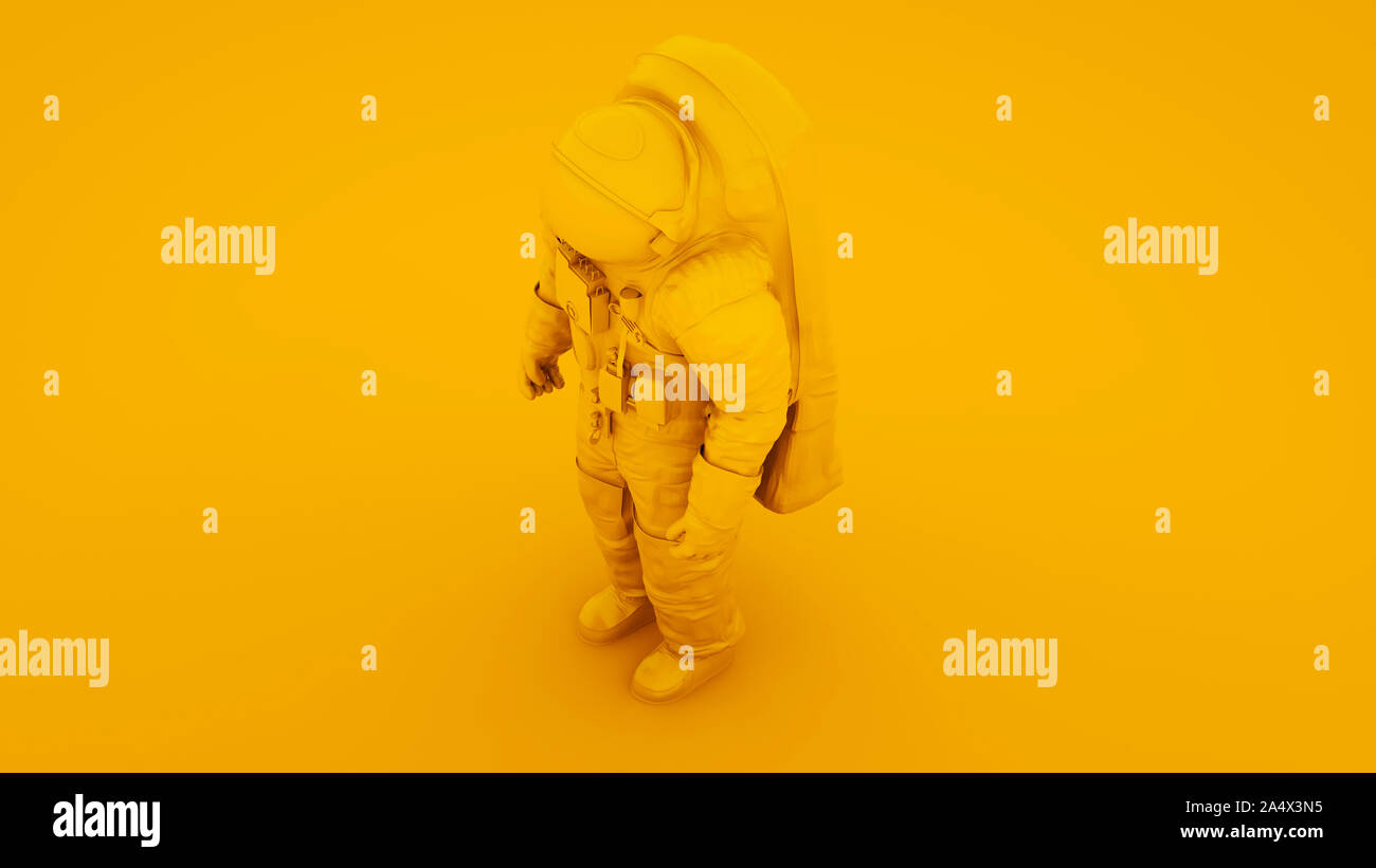 Yellow Spaceman Astronaut Cosmonaut 3d illustration Stock Photo - Alamy