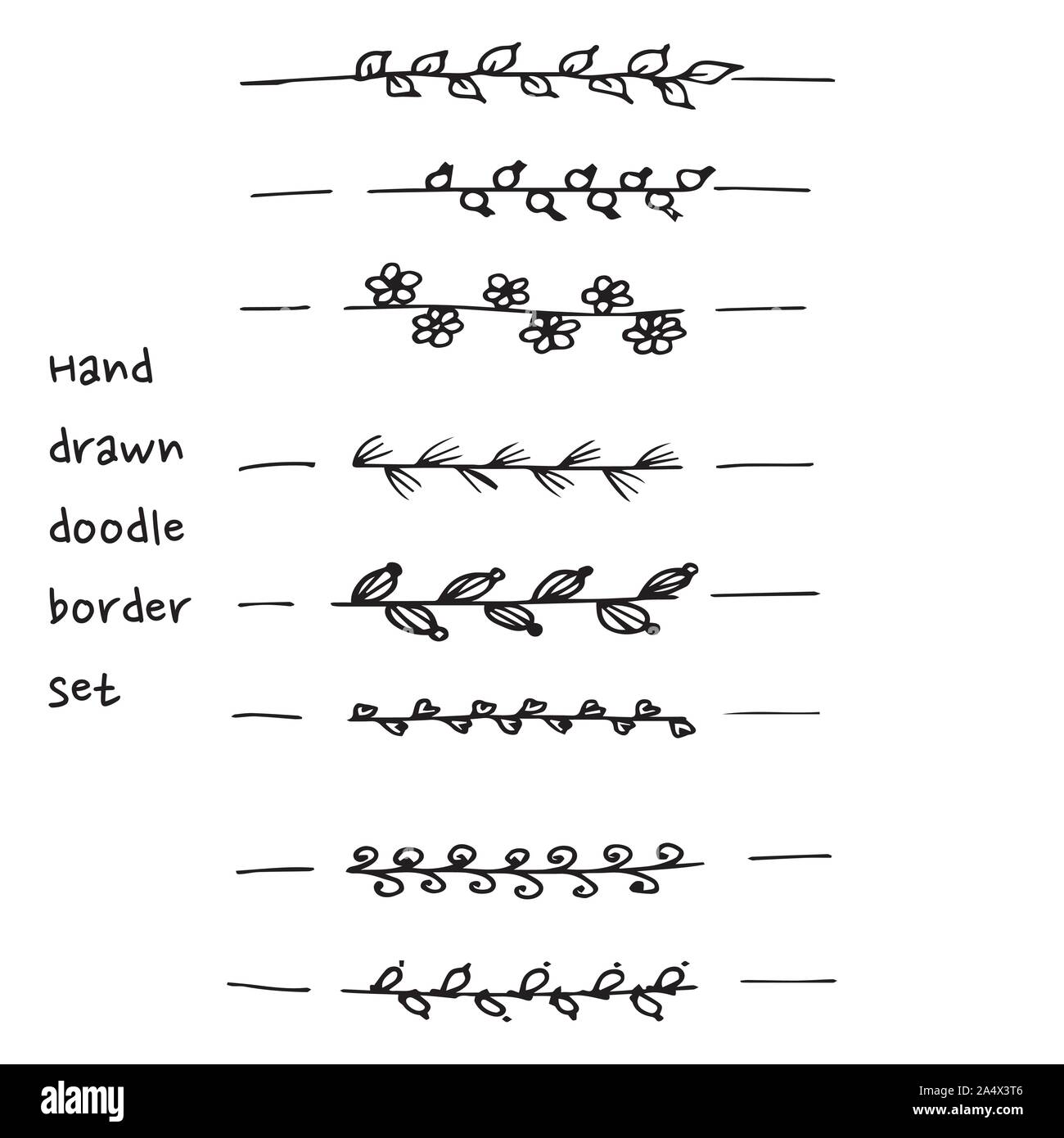 Hand Drawn Doodle Round And Square Vector Picture Border Frames