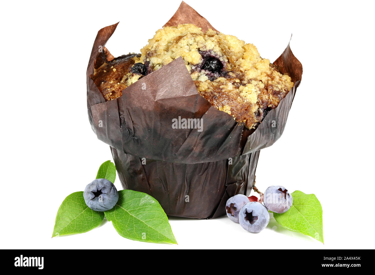 blueberry muffin isolated on white background Stock Photo