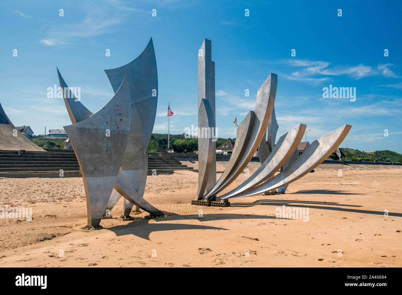 Monument on the Normandy landing beaches, in honor of the deceased. Stock Photo