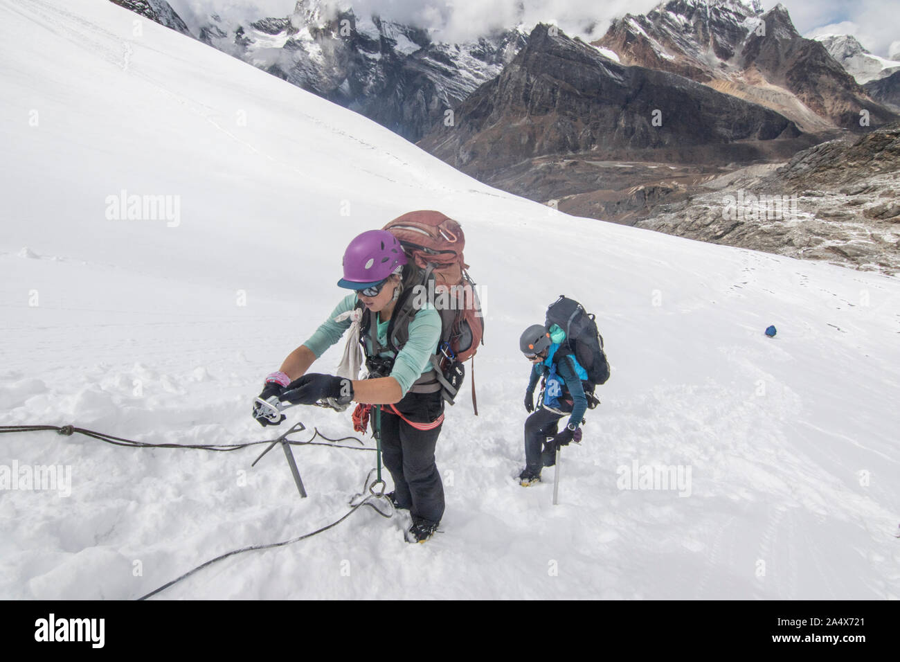 Mera Peak Trek and Climb Nepal Stock Photo