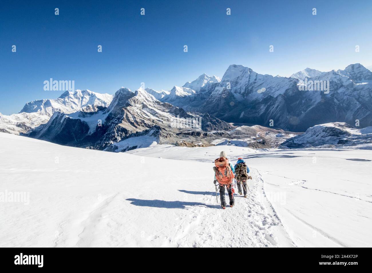 Mera Peak Trek and Climb Nepal Stock Photo