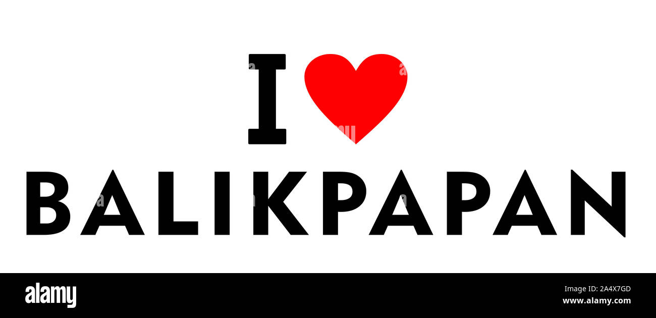 I love Balikpapan city Indonesia country heart symbol Stock Photo
