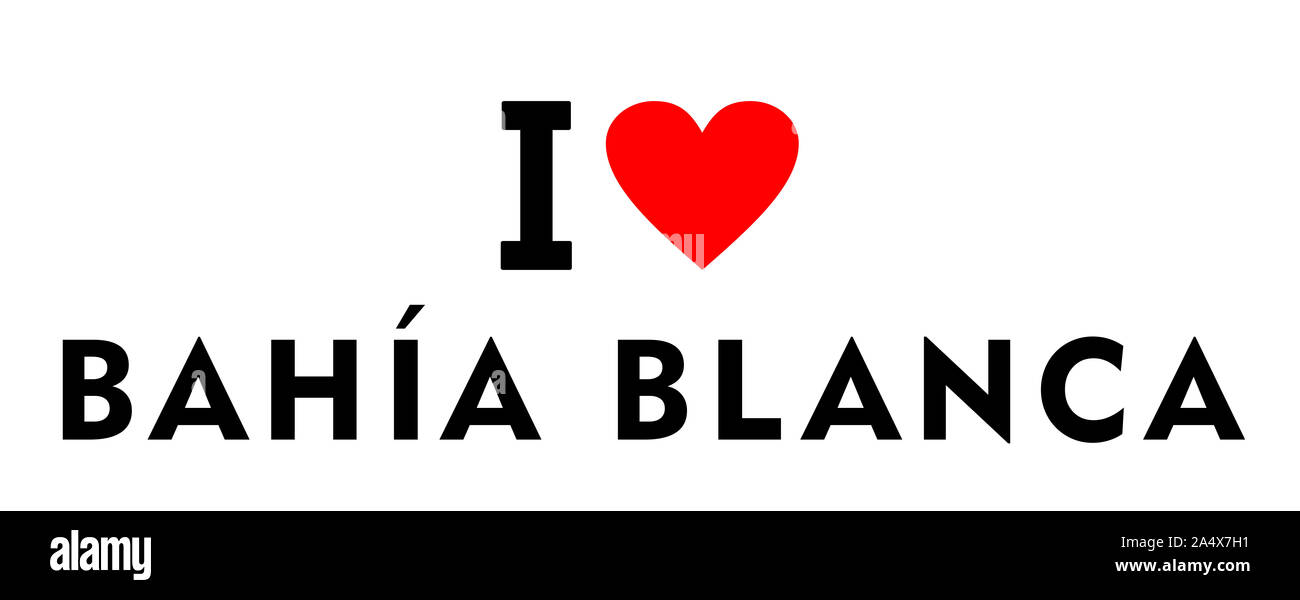 I love Bahia Blanca city Argentina country heart symbol Stock Photo