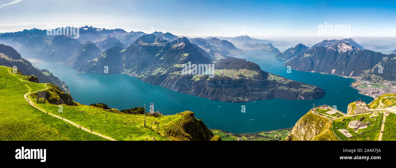 Fantastic View To Lake Lucerne With Rigi And Pilatus Mountains Brunnen Fantastic View To Lake Lucerne With Rigi And Pilatus Mountains Brunnen