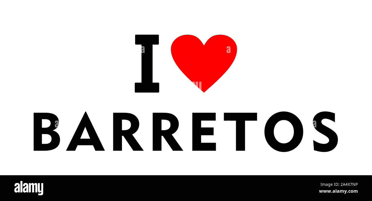 I love Barretos city Brazil country heart symbol Stock Photo