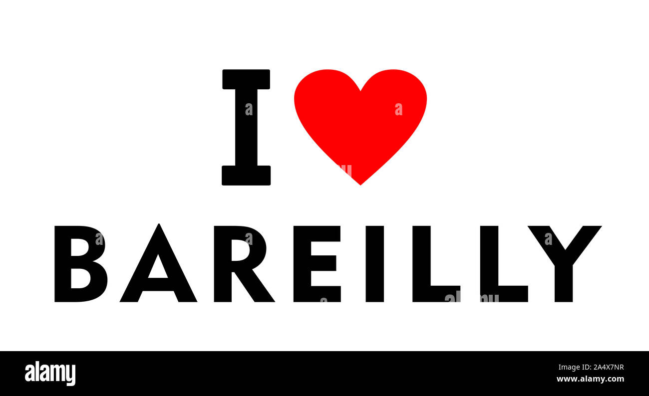 I love Bareilly city India country heart symbol Stock Photo