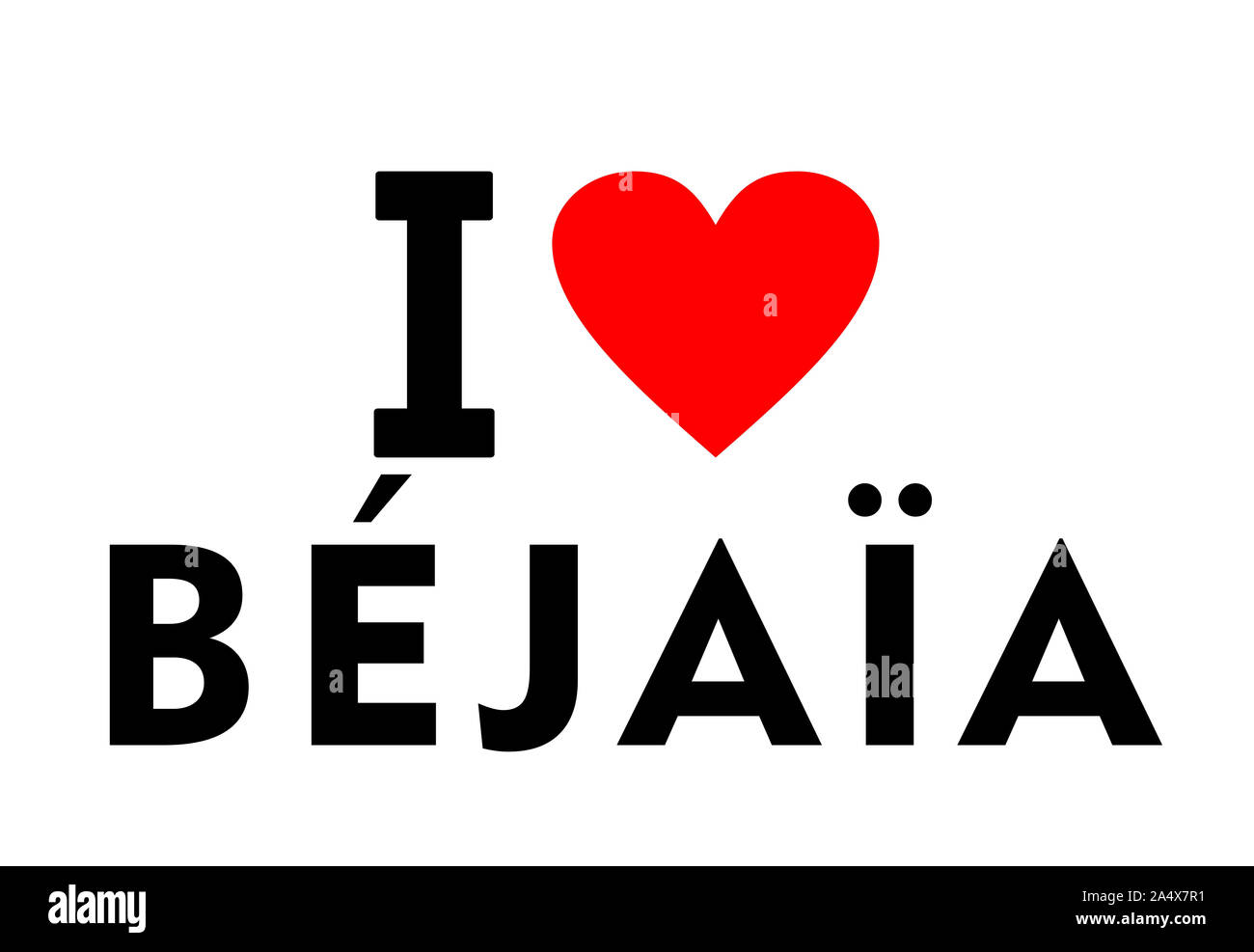 I love Bejaia city Algeria country heart symbol Stock Photo