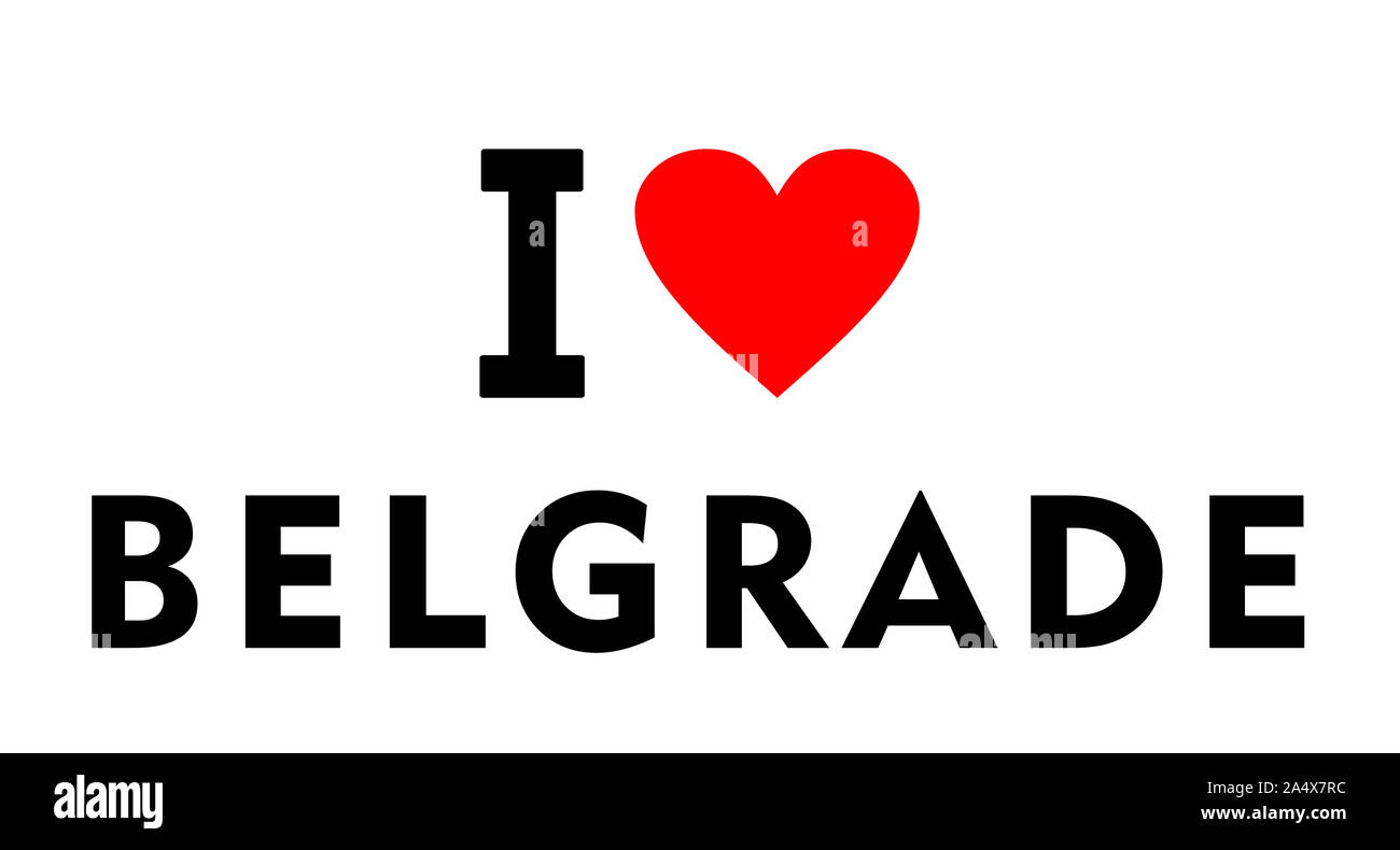 I love Belgrade city Serbia country heart symbol Stock Photo