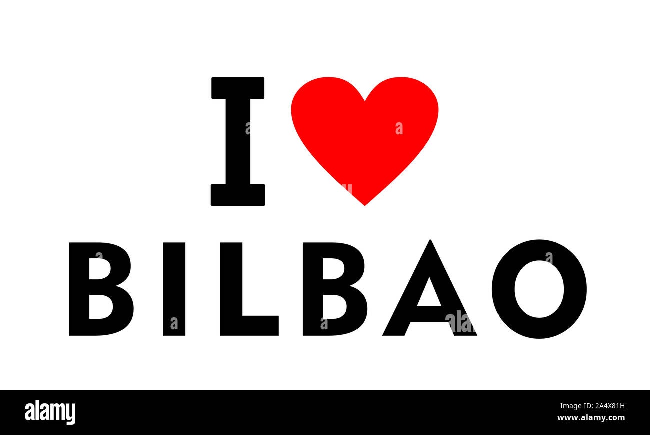 I love Bilbao city Spain country heart symbol Stock Photo