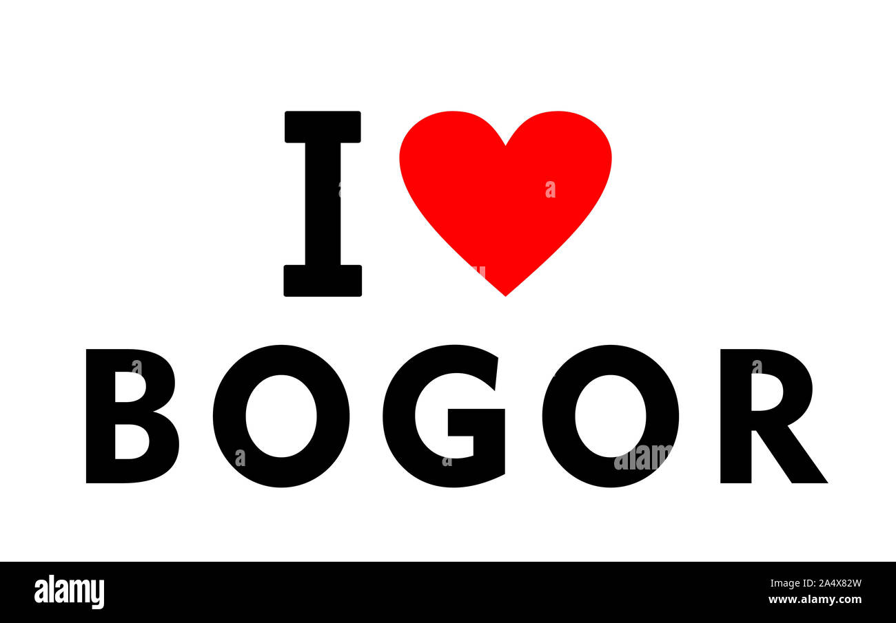 I love Bogor city Indonesia country heart symbol Stock Photo