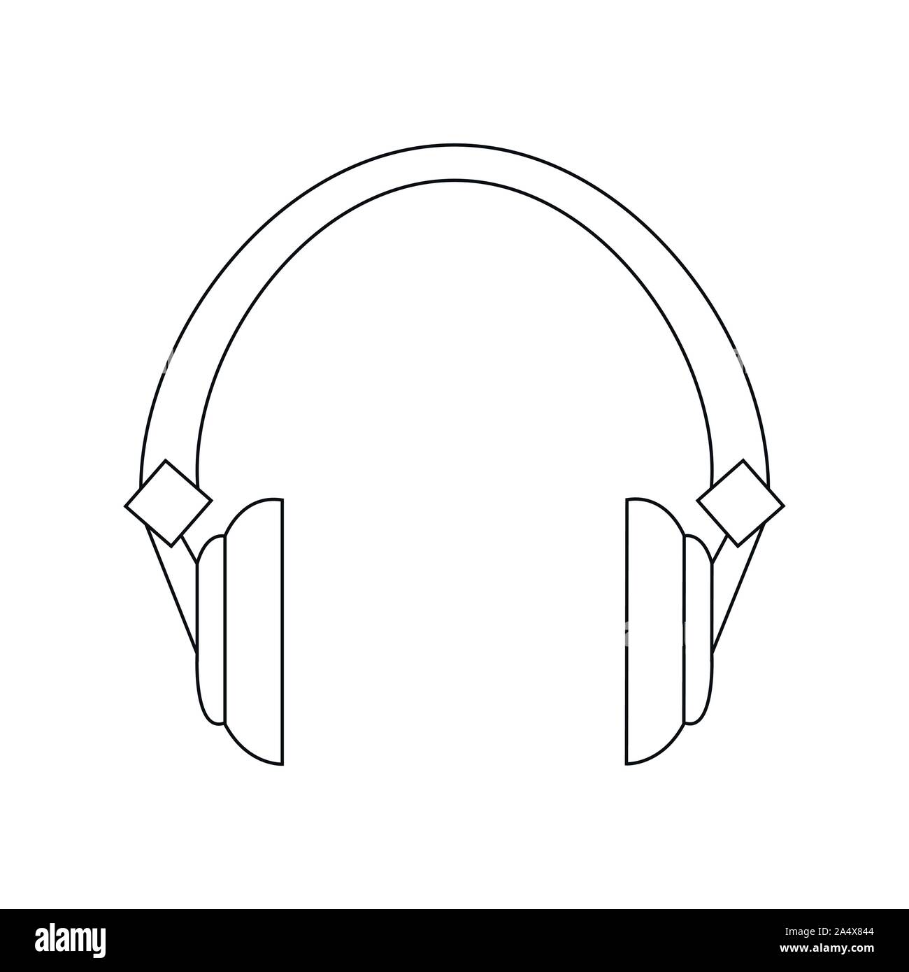 Headphone icon vector, listening to music concept, audio jack sign