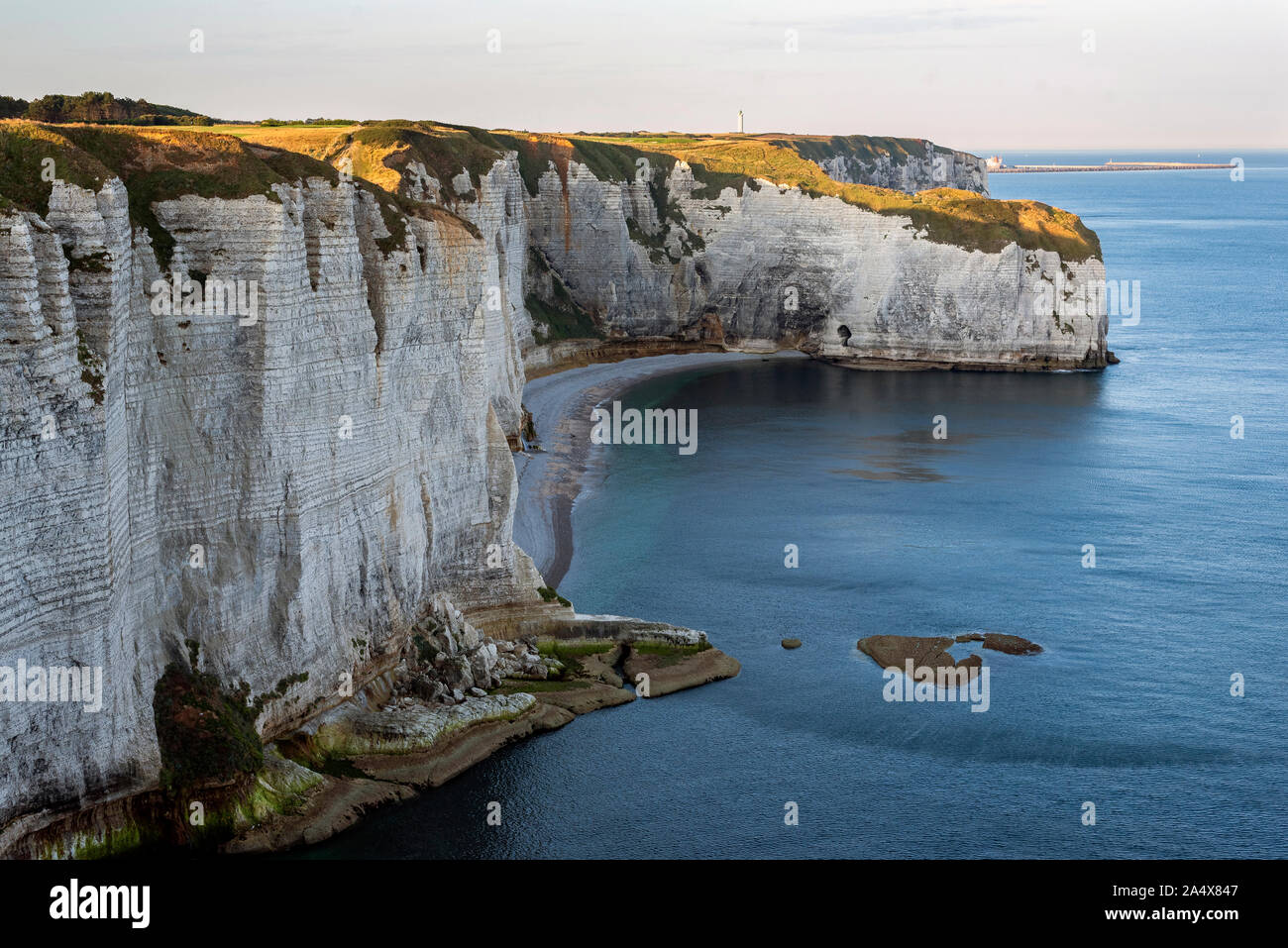 Cliffs of Etretat, Normandy, north of France, Europe. Stock Photo