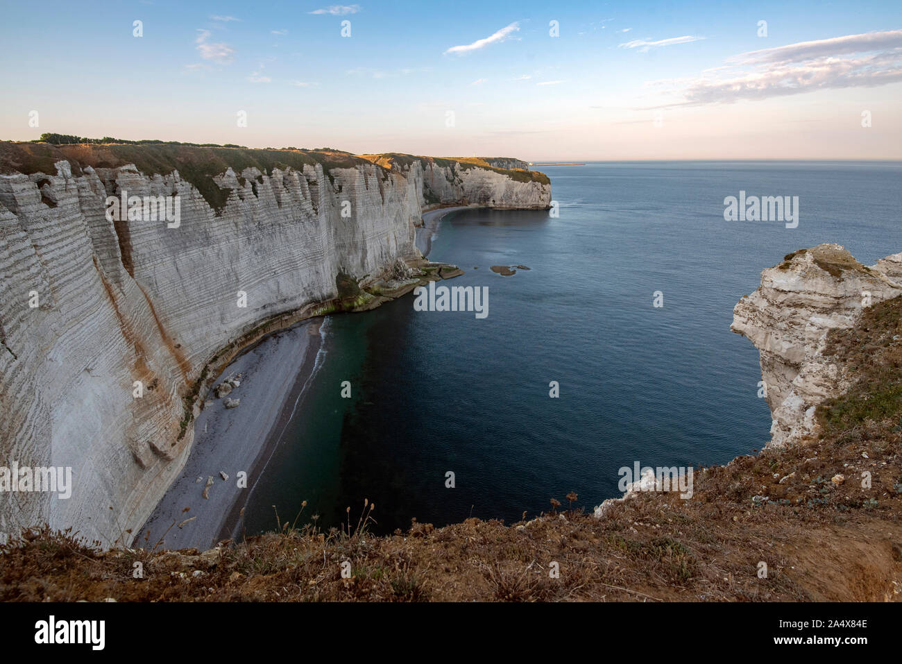 Cliffs of Etretat, Normandy, north of France, Europe. Stock Photo