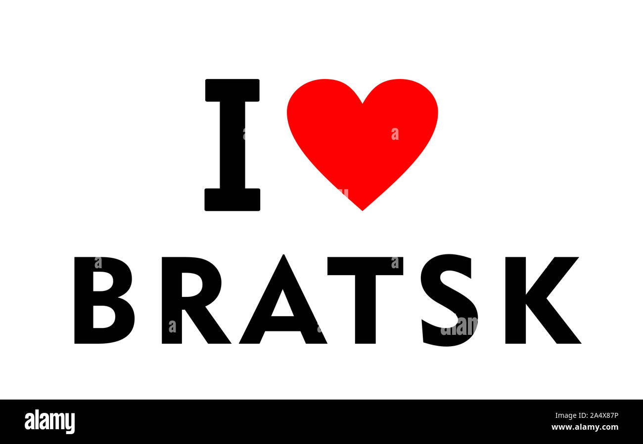 I love Bratsk city Russia country heart symbol Stock Photo