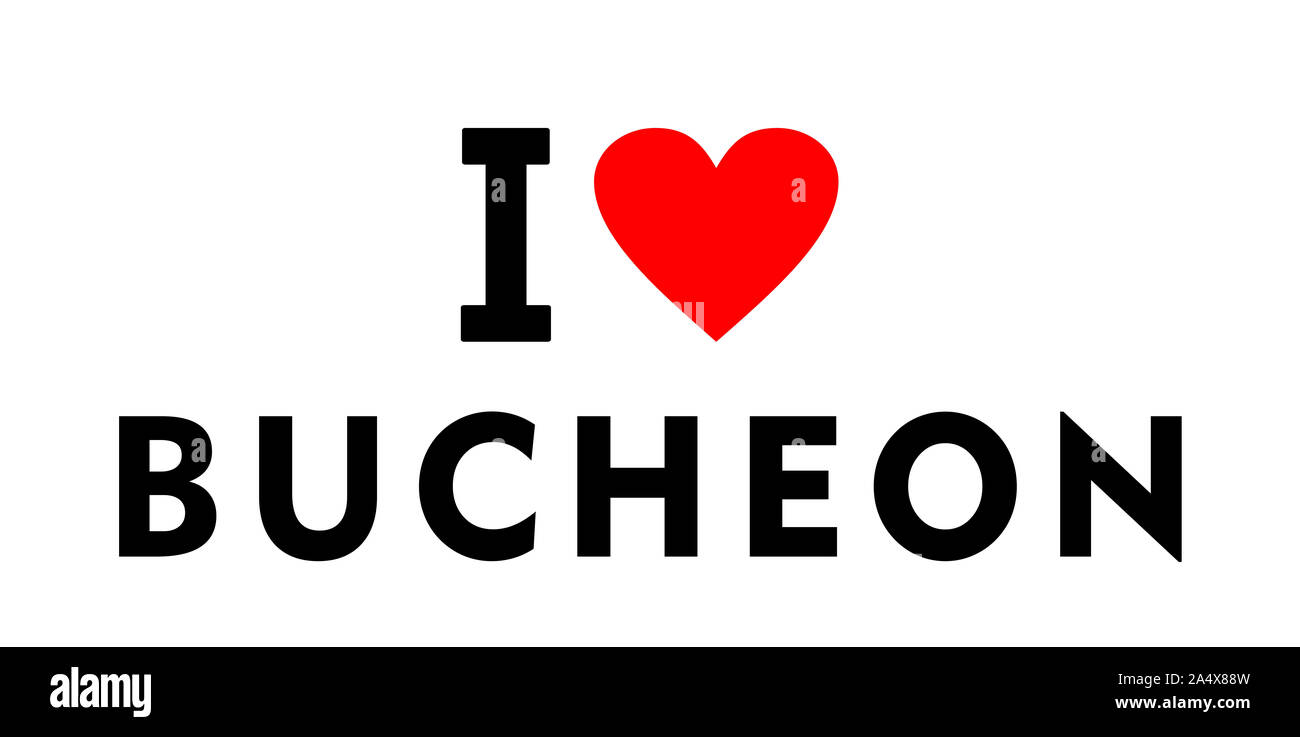 I love Bucheon city South Korea country heart symbol Stock Photo