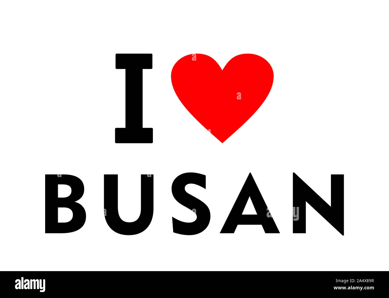 I love Busan city South Korea country heart symbol Stock Photo