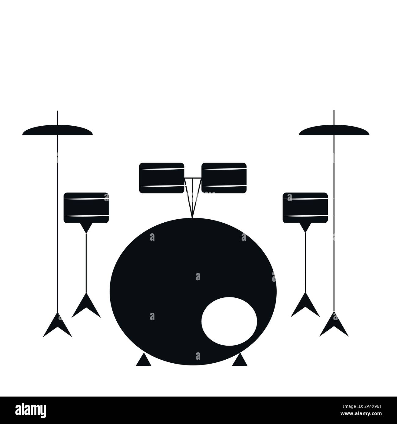 Drums in simple black style isolated on white background. Good for ...