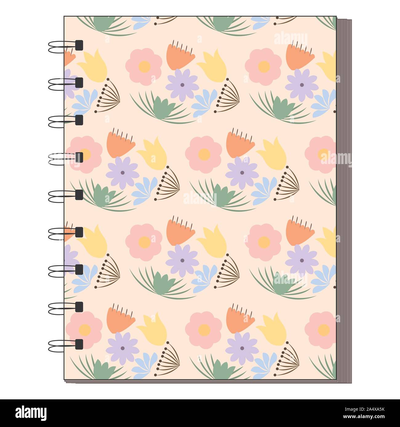 Colorful Flower Seamless Pattern For Background Notebook Simple