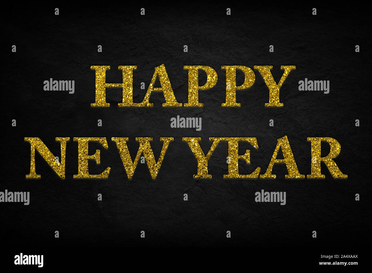Happy new year 2020. Gold glitter texture on black background Stock ...