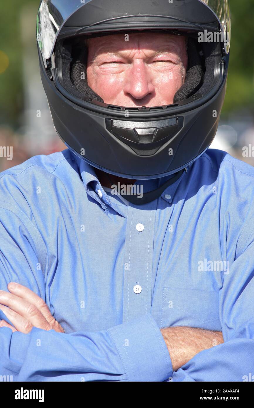 Wearing motorcycle helmet hi-res stock photography and images - Alamy