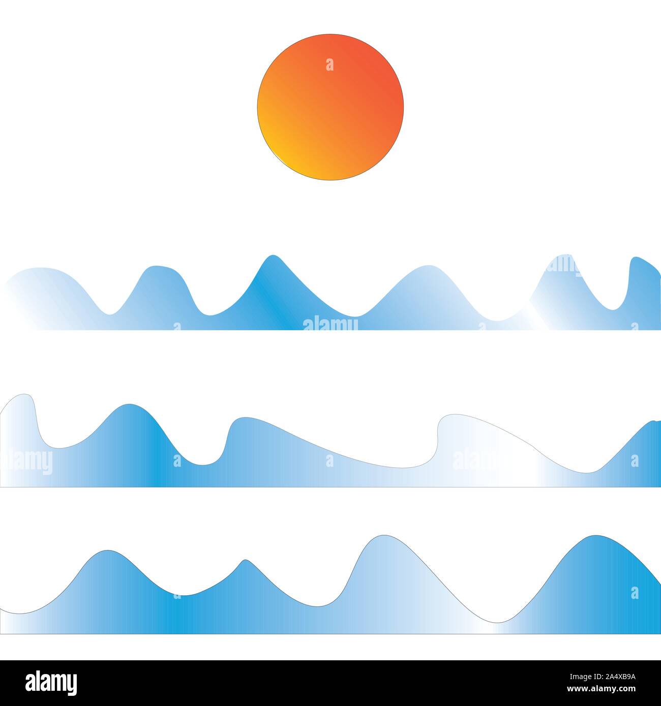 The sun and the sea. Vector illustration Stock Vector