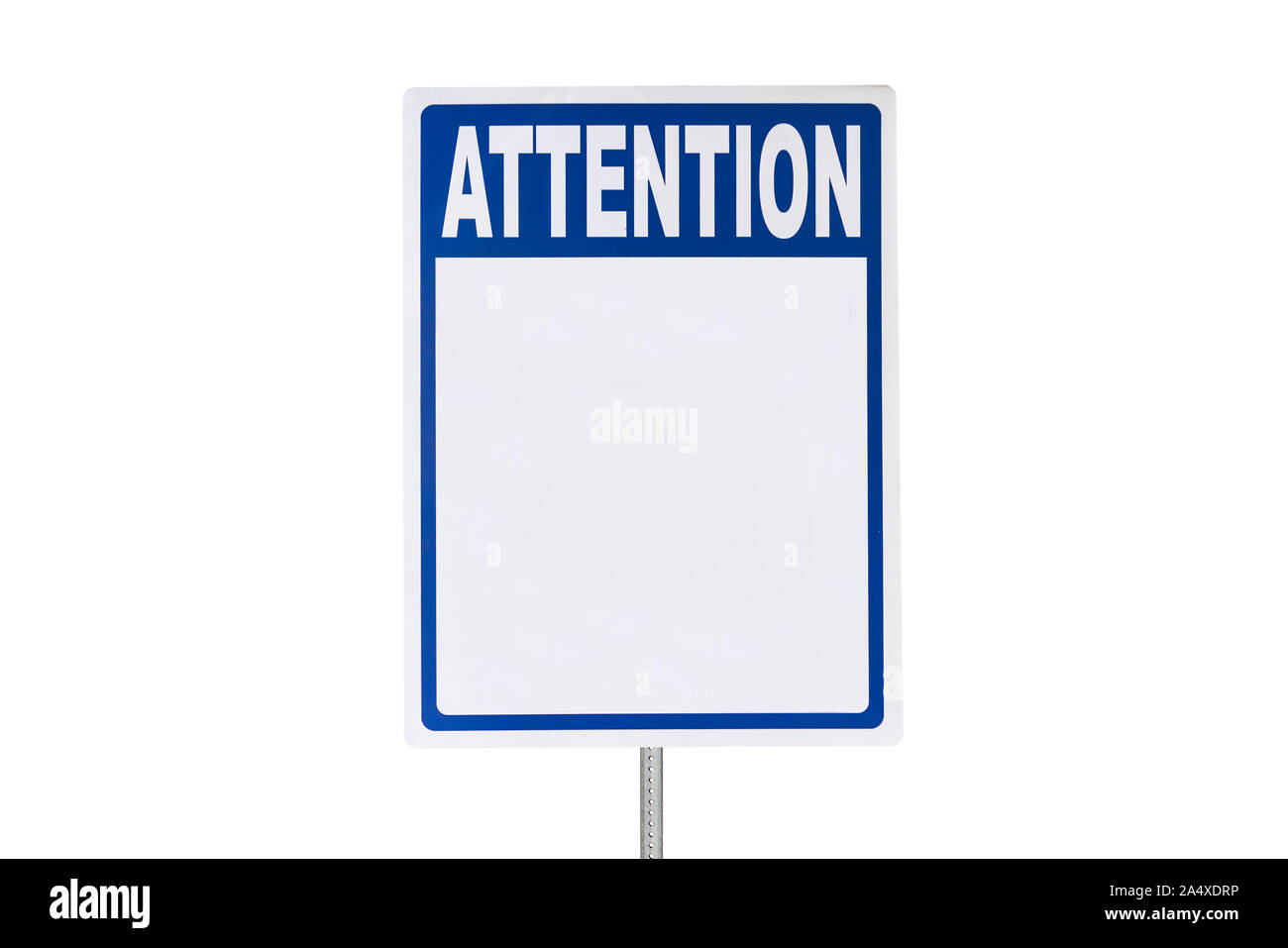 Blank attention sign isolated on white. Stock Photo