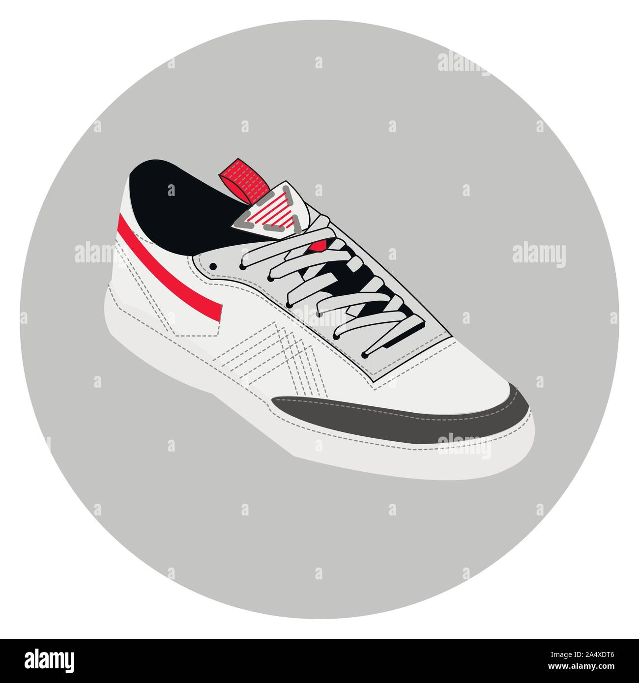 Sneakers vector cartoon illustration. Isolated on white. Simple flat design  element for book, sticker, magazine. Sport boots logo, poster, postcard, f  Stock Vector Image & Art - Alamy